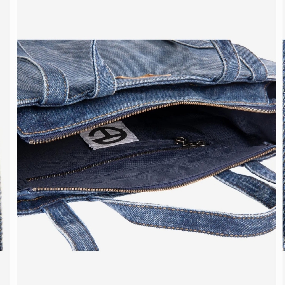 Telfar Blue Denim Tote Bag - Picture 5 of 6